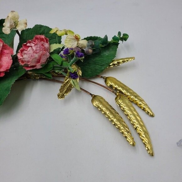 Vintage HOMCO Home Interiors and Gifts 1382 Metal Sculpture 4975 Pink Flower - Picture 5 of 9